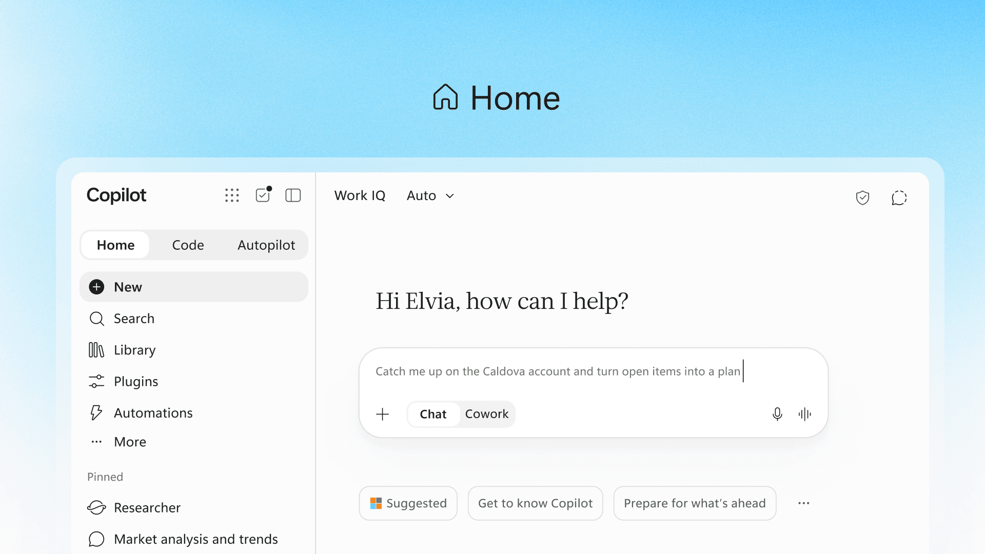 Introducing the new Copilot with Home, Code and Autopilot